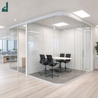 Cloison de séparation de bureau en verre avec cadre en aluminium, panneau de séparation de bureau démontable, cloison de séparation de pièce pour bureau, salle de réunion