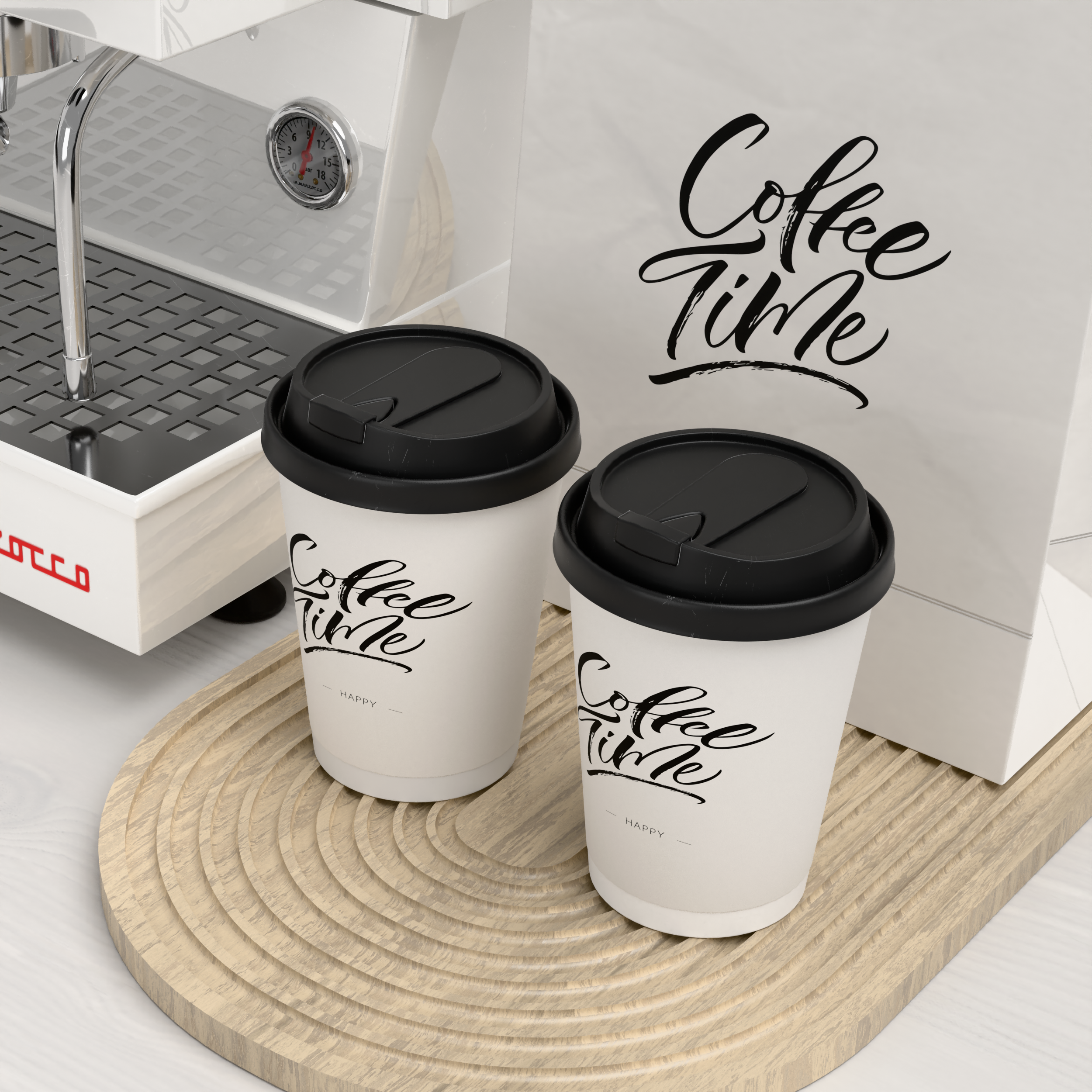 Customized Logo Printed Disposable Craft Paper Cup for Hot Coffee Single or Double Wall Coffee Paper Cup Packaging