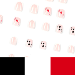 Offre Spéciale boîte faux <span class=keywords><strong>ongles</strong></span> blanc français <span class=keywords><strong>ongles</strong></span> Art Patch coeur rouge lettre noir coeur numéro court carré porter <span class=keywords><strong>ongles</strong></span> 24 - Product Image 4