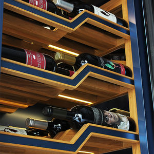 Enfriador de Vino de Doble Zona con Termostato, Eléctrico/a Batería, con Marco de Madera y Acero Inoxidable, Puerta de Vidrio - Product Image 4