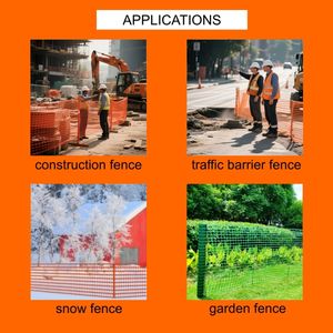 Valla Temporal de Plástico de 75 g/m², 100x40 mm, Color Naranja, Barrera de Seguridad Protectora, 1x50 m, Suministro de Fábrica - Product Image 4