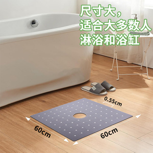 Anti Slip Bath <b>Mat</b> With Drain Holes Rectangle <b>Silicone</b> Shower <b>Mat</b> For Bathroom Floor Protection - Product Image 5
