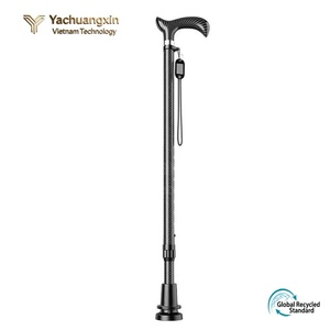 Bastón de fibra de carbono de alta gama para personas mayores con base antideslizante de cuatro patas, bastón telescópico para senderismo y trekking. - Product Image 2