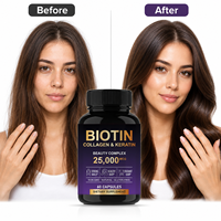 Capsules de Biotine et Collagène en Gros – Supplément de Biotine et Vitamines pour Cheveux, Ongles et Peau – Capsules de Soutien Cheveux, Peau et Ongles