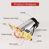 Pompa Booster Air Rumah Tangga Stainless Steel OEM Berkualitas Premium Ultra Senyap Hemat Energi 100W 20m Head