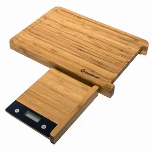Eco-friednly Natural Bamboo Cutting Board with Weight Scale for Kitchen