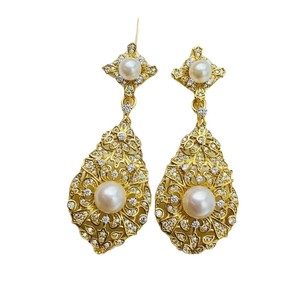 DIY Pearl Accessories 22513 S925 <b>Silver</b> Earnail with Empty <b>Bracket</b> Double Pearl <b>Silver</b> Earrings for Jewelry - Product Image 1