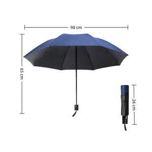 2025 Luxurious 3-Folding Parasol Anti-Sunburn Waterproof Promotional Polyester <b>Umbrella</b> Classic Design for Travel - Product Image 2