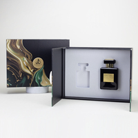 Boîte à parfum personnalisée à double porte, ensemble de deux flacons, boîte d'emballage en papier à couvercle rabattable avec logo personnalisé pour cadeau cosmétique en gros