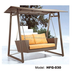 Meubles de jardin <span class=keywords><strong>pour</strong></span> patio extérieur, siège de balançoire en fer <span class=keywords><strong>pour</strong></span> adultes avec toboggan, chaise de balançoire en rotin de jardin, ensemble de balançoire extérieur - Product Image 3