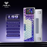 Clavier mécanique personnalisé AULA L99 84 touches 75% Tri-mode 8000 mAh Écran tactile IPS 3,98'' Gasket Hot-swappable RGB pour Gaming et Bureau