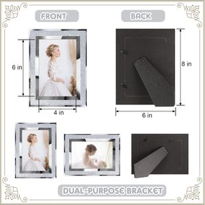 Cadre photo rectangulaire en verre réutilisable tendance avec verre dépoli Crysta, design simple et luxueux pour fêtes ou mariages - Product Image 2