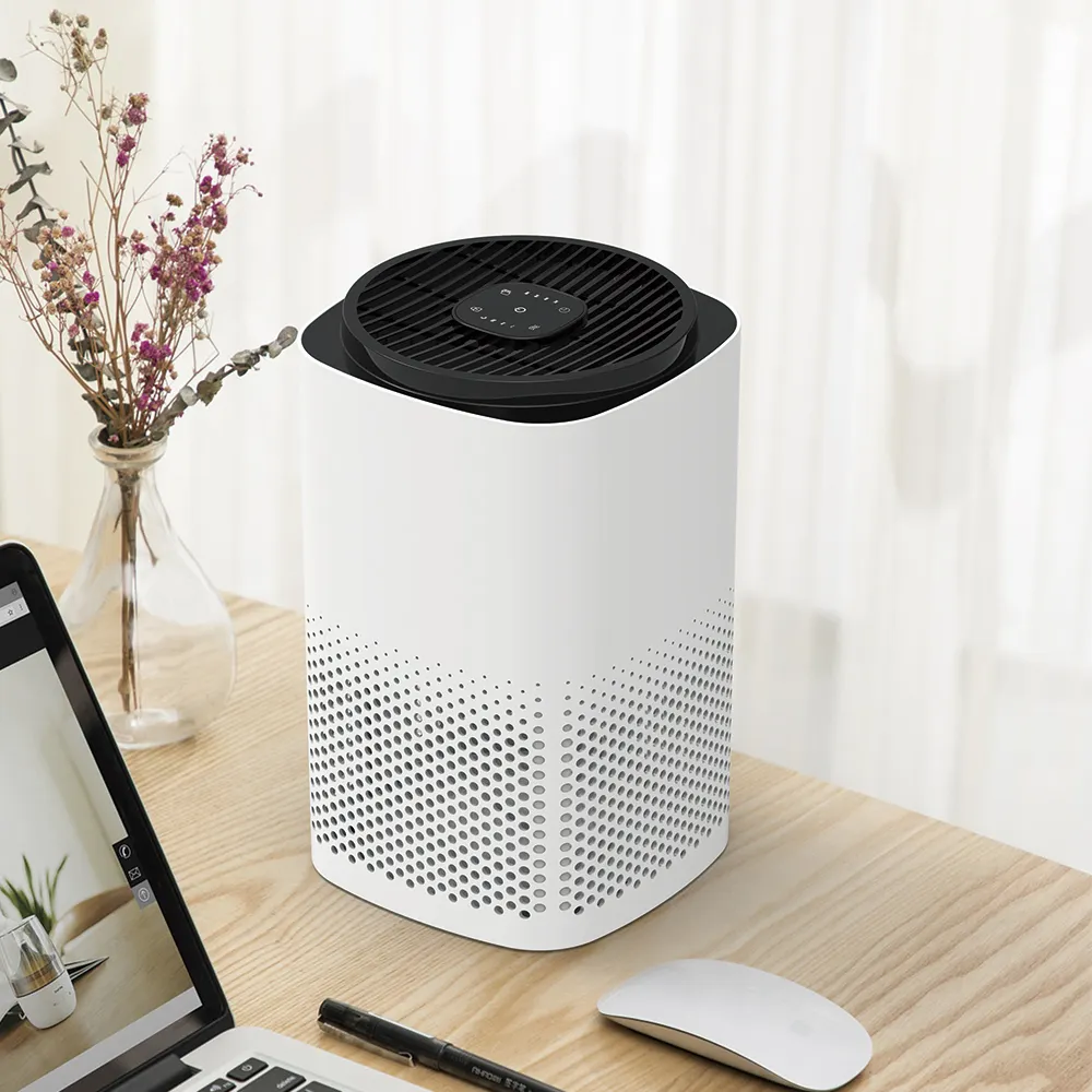 Tuya Control APP Desktop Smart Air Cleaner Mini Mobile H14 Filtro Hepa Purificador de aire Oficina en casa