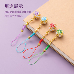 Cordón colorido para teléfono móvil con dije chapado en oro y cuerda trenzada para decoración de bolsos o teléfonos - Product Image 1