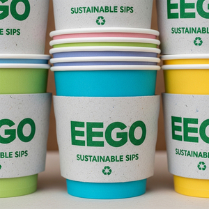 XJY personalizzato stampato Logo doppia parete biodegradabile facile ritorno usa e getta tazza di carta manicotto per bevande calde tazza di caffè - Product Image 4