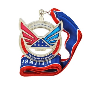 Oneway Factory Wholesale Antique Style Metal Translucent Awards Ultra Running Sports Medal with Custom Marathon Medal <b>Ribbon</b> - Product Image 3