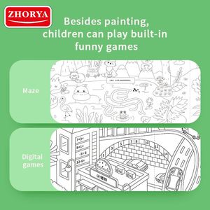 ของเล่นวาดรูปสำหรับเด็ก Zhorya ขนาด 10 เมตร กระดาษม้วนสำหรับระบายสี วาดภาพ ขีดเขียนบนผนัง แบบมีกาวในตัว สำหรับเด็ก - Product Image 3