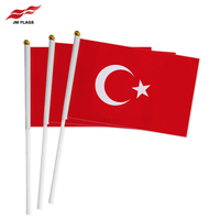 Prix promotionnel Turquie Main Agitant Drapeaux 60*90cm Turquie Polyester Drapeau En Gros