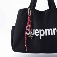 En gros, Breloques de sac en macramé faites main, mignonnes et tendance, avec pendentifs porte-clés en cordon tressé à nœuds, motifs cœur, imprimé léopard et chien ballon, et décorations