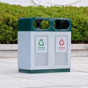 Hiện Đại Ngoài Trời Thùng Rác Bin Công Viên Tái Chế Bin Thép Không Gỉ Thùng Rác Có Thể 2-Trong-1 Thùng Rác Kép Thùng Chất Thải Bin Với An Toàn Khóa - Product Image 6