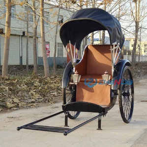 Rickshaw Clásico Romántico de Alta Calidad, Dos Filas, Tubo Galvanizado, Color Negro, Precio de Fábrica, Transporte Especial para Exteriores - Product Image 2