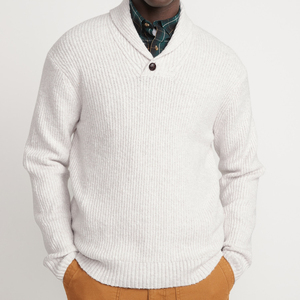 Pull en tricot à col châle pour homme, vêtement à la mode, personnalisé, texturé, taille Plus, OEM - Product Image 2