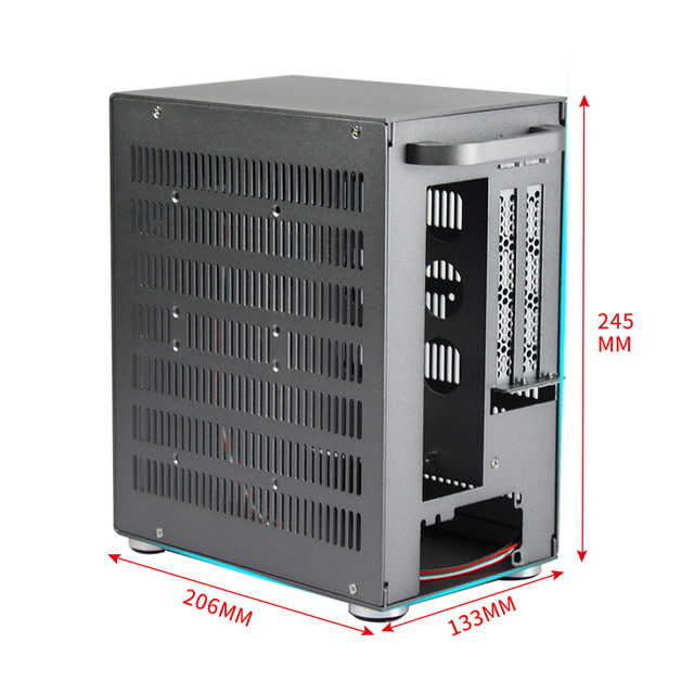 Mini-ITX All-Aluminum Desktop Business Chassis Server Rack Portable USB Front Side-Transparent Mini Graphics Card Holder Stock