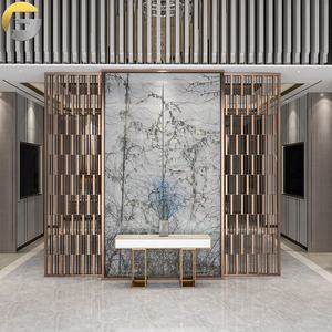 CL235 Decorative Hotel Movable Stainless Steel Privacy Screen <strong>Partition</strong> <strong>Wall</strong> Metal Screens Stainless Steel Room Dividers - Product Image 1