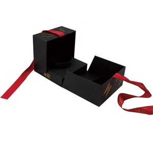 Cajas de Lujo para Velas con Logotipo Personalizado, Juego de 2 Cajas Rígidas de Cartón Negro para Almacenamiento de Velas, Caja de Regalo para Frascos de Velas - Product Image 2