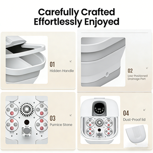 접이식 전기 족욕기, 일정 온도 자동 가열, 무선 리모컨, 마사지 기능 포함, 가정용 - Product Image 4