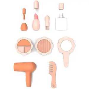 Non-Toxic Toy Hair Styling and Makeup Vanity Set Silicone Pretend Makeup Kit for Kids Makeup Set for Girls