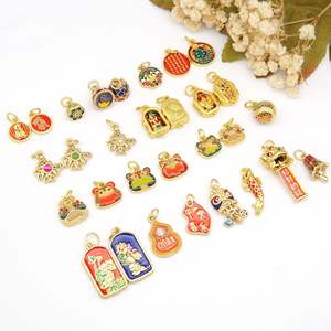 Collar con Colgante de Campana de Moda, Rueda de Oración con Esmalte que Conserva el Color Dorado Estilo Antiguo, Aforismo de Seis Caracteres - Product Image 4