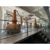 Équipement de brassage d'alcool Whisky Alembic Laiton 150L Configuration Pure Malt Brasserie Système d'alambics en cuivre Distillerie de malt unique Cuivre