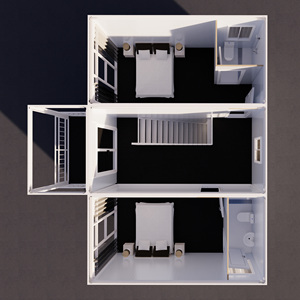 Casa Contenedor Moderna de Dos Pisos con Diseño de Lujo, Dormitorio Prefabricado, Casa Modular, <span class=keywords><strong>Alquiler</strong></span> Vacacional, Villa, Edificio de Oficinas, Baño - Product Image 4