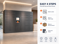 Casier intelligent commercial pour colis avec écran tactile, pour la récupération et le dépôt en libre-service des colis