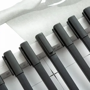 Penna a sfera per hotel in plastica quadrata nera di buona qualità con logo personalizzato promozione penna a buon mercato