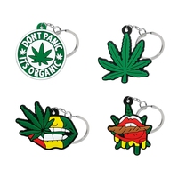 Porte-clés personnalisé en PVC en forme de feuille, Design créatif de lèvres de plante pour hommes et femmes, sac de clés de voiture, pendentifs bibelot