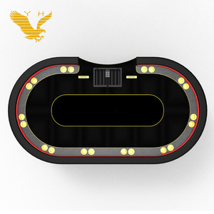 Mesas de juego personalizadas YH, juego de <span class=keywords><strong>mesa</strong></span> de póquer Texas de 96 pulgadas de madera, <span class=keywords><strong>mesa</strong></span> de póquer de 10 jugadores con luz Led - Product Image 5