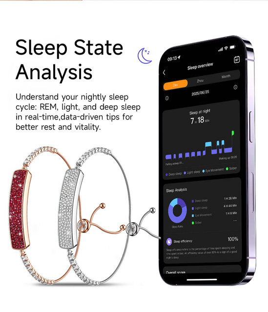 2025 New Style Lady Smart Bracelet B5 5ATM Waterproof Health Monitoring Non-Screen Smart Wristband Smart Watch for Women