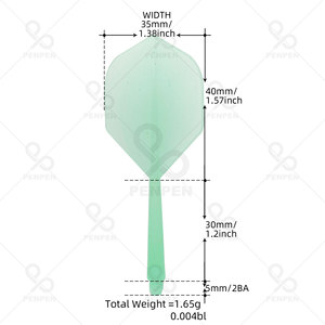 Penpen One Plumes de fléchettes en PP 2BA, forme de fléchette, queue transparente, anti-lancer, durables, couleurs vertes LT04-1pcs - Product Image 4