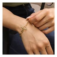 Chris april Bague Connectée Bracelet Argent Sterling Plaqué Or Paperclip Bracelets Chaîne Noeud