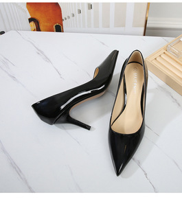 Chaussures de Bureau Tendance Quotidiennes pour Femmes, Escarpins à Talon Haut de 7 CM, Chaussures de Mariage Blanches pour la Mariée, Chaussures en Cuir Grande Taille pour Femmes - Product Image 2