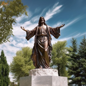 Personalizada al por mayor grande al aire libre Pop Jesús <span class=keywords><strong>Alter</strong></span> Cristo estatuas estatuilla con jardín decorar mano abierta Metal bronce Jesús estatua - Product Image 6