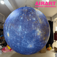 Ballon gonflable en PVC en forme de planète pour décoration suspendue, modèles de planètes personnalisés variés pour idées de fête
