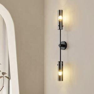 Lámpara de pared de vidrio negro moderno de diseño minimalista para interiores para candelabro de pared de baño junto a la decoración de iluminación - Product Image 5