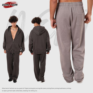 Pantalones de chándal batik vintage lavados, 480g, 100% algodón, de peso pesado, para hombre, servicio OEM, para invierno - Product Image 4