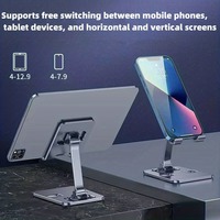 Support universel pliable tout métal compact et portable avec réglage multi-angles pour téléphone et tablette