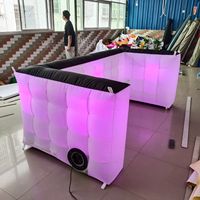 Mini stand de DJ gonflable pratique personnalisé avec lumières LED colorées pour petite fête ou boîte de nuit
