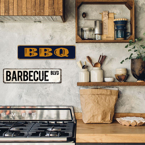 Ensemble de panneaux métalliques rétro BLVD <span class=keywords><strong>BBQ</strong></span> pour décoration murale de la maison, idéal pour la zone de grillades et le patio - Product Image 3