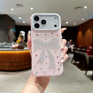 เคสโทรศัพท์มือถือดีไซน์เก๋ไก๋สไตล์สาวหวาน รุ่น Lichicase Contrast Color Lens Frame สำหรับ Redmi Turbo5 Turbo5 Max ฝาหลังลายโบว์ - Product Image 1